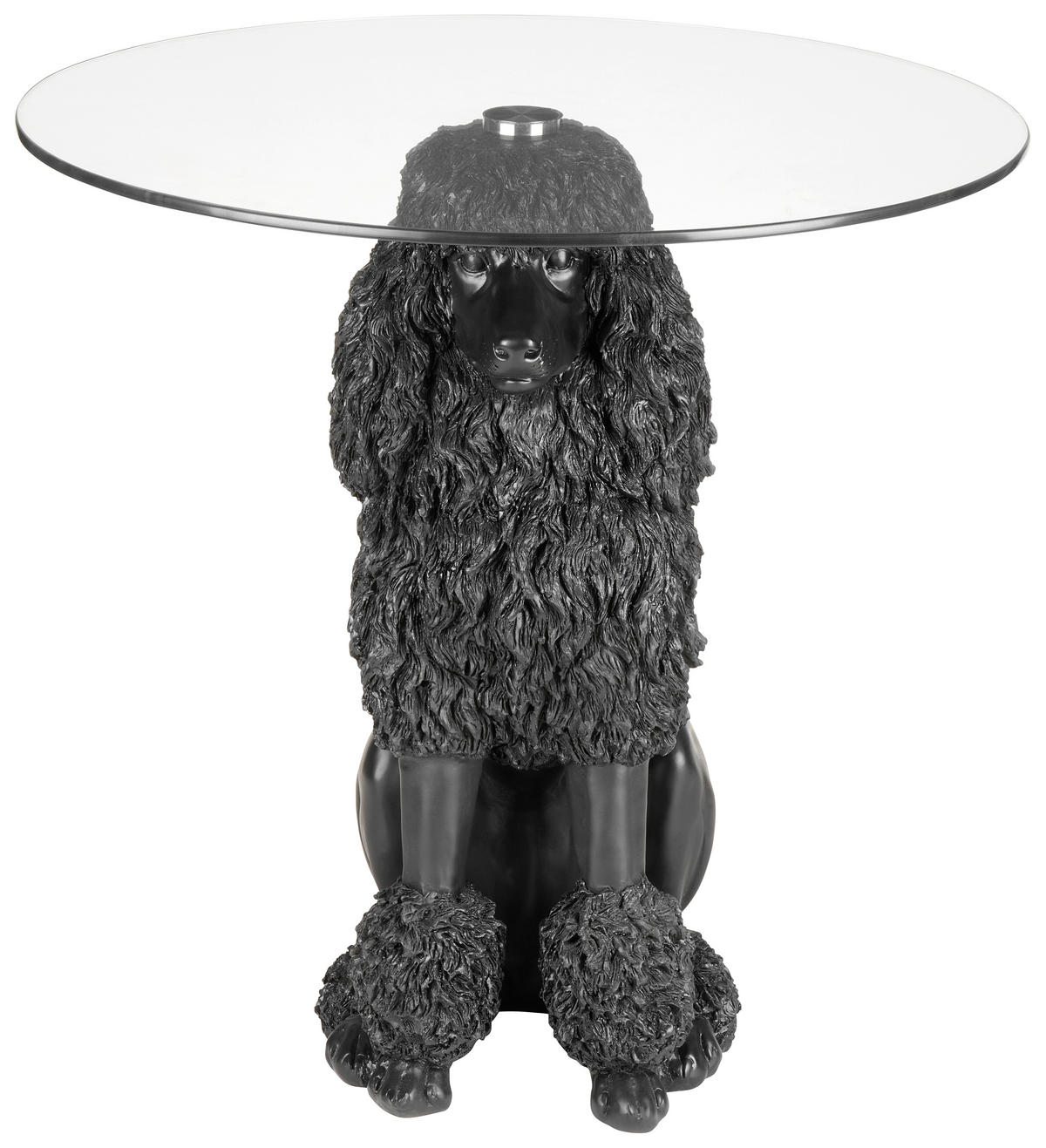 MASĂ AUXILIARĂ in plastic, sticlă 60,5/62/60,5 cm  - negru, Trend, plastic/sticlă (60,5/62/60,5cm) - Ambia Home