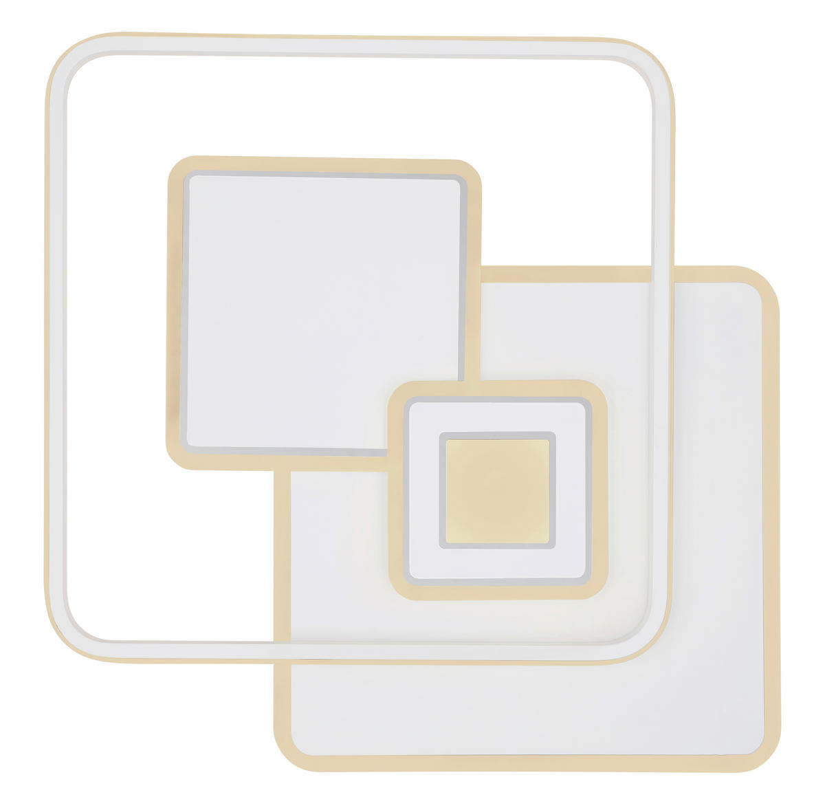 LED-DECKENLEUCHTE 50,3/50,3/6 cm    - Opal/Weiß, KONVENTIONELL, Kunststoff/Metall (50,3/50,3/6cm) - Globo
