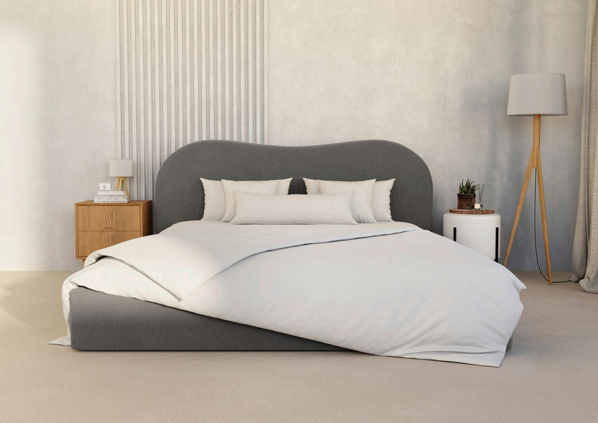 POLSTERBETT Bettkasten, Lattenrost 200/200 cm  in Dunkelgrau  - Dunkelgrau/Schwarz, Design, Holz/Textil (200/200cm) - Boxxx