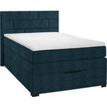 BOXSPRINGBETT 100/200 cm  in Dunkelblau  - Wengefarben/Dunkelblau, KONVENTIONELL, Holz/Textil (100/200cm) - Carryhome