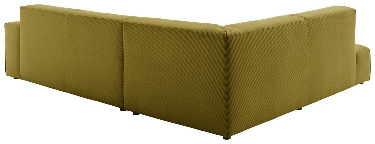 ECKSOFA in Cord Gelb, Grün  - Gelb/Schwarz, Design, Kunststoff/Textil (210/270cm) - Pure Home Lifestyle