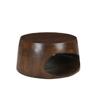 COUCHTISCH Mangoholz massiv 75/75/38 cm rund Braun  - Braun, Design, Holz (75/75/38cm) - MID.YOU