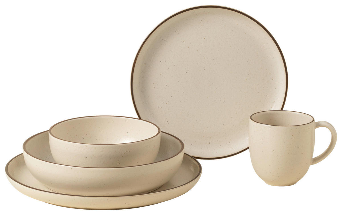 KOMBISERVICE Braun, Beige PACIFICA 5-teilig 1 Personen  - Beige/Braun, Basics, Keramik - Costa Nova