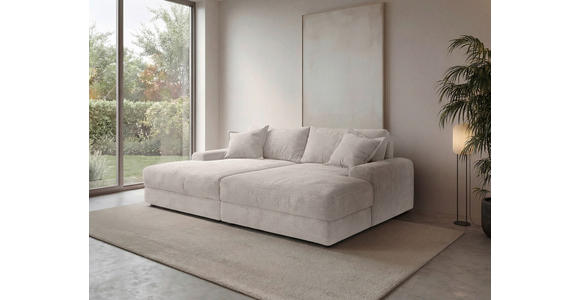BIGSOFA Cord Beige  - Beige/Schwarz, MODERN, Kunststoff/Textil (234/93/190cm) - Carryhome