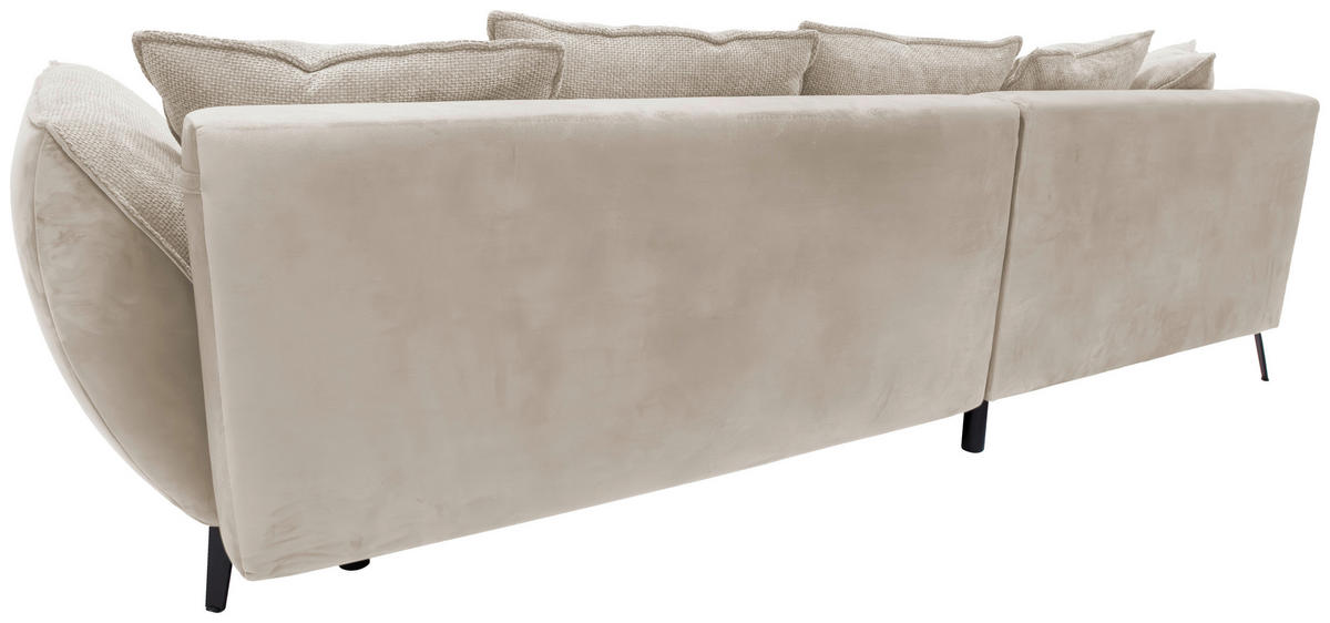 ECKSOFA in Struktur Beige, Sandfarben  - Sandfarben/Beige, Design, Textil/Metall (187/282cm) - Livetastic