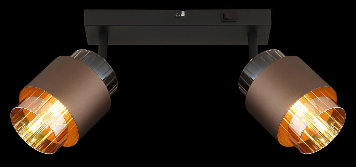 STRAHLER 38,5/10/12,5 cm   - Schwarz/Orange, Design, Glas/Metall (38,5/10/12,5cm)