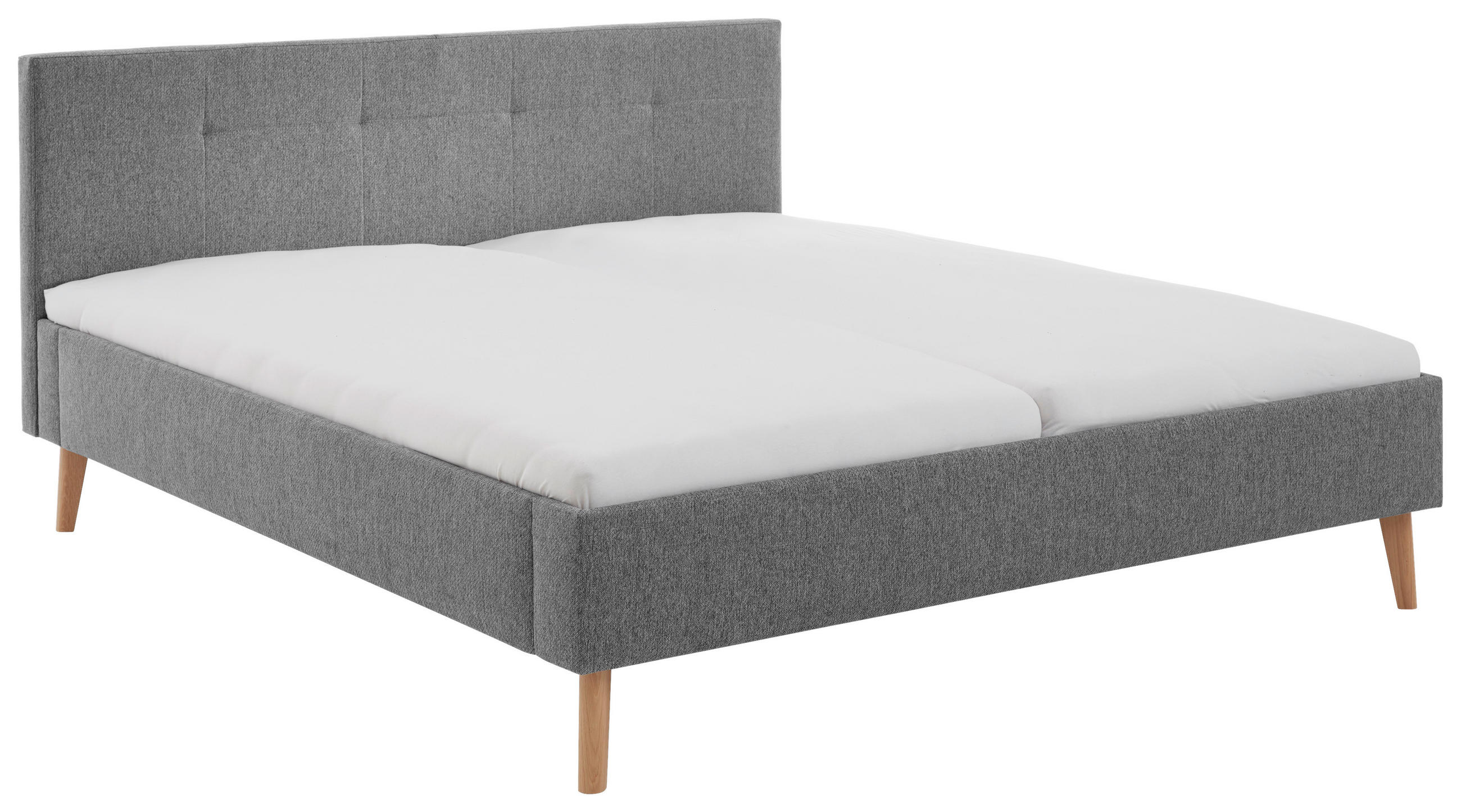 POLSTERBETT Grau 180/200 cm  - Eichefarben/Grau, Basics, Holz/Textil (180/200cm) - Boxxx