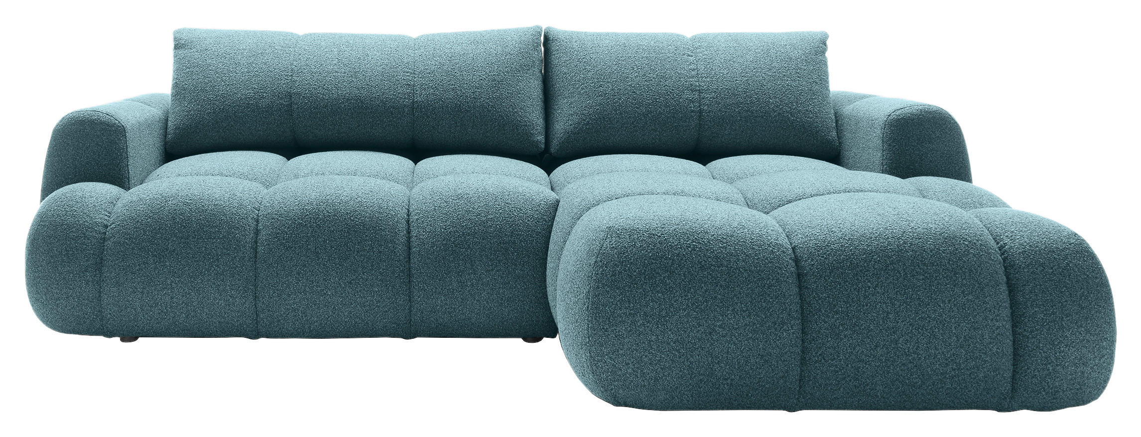 ECKSOFA Türkis Struktur  - Türkis/Schwarz, KONVENTIONELL, Kunststoff/Textil (272/172cm) - Carryhome