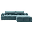 ECKSOFA Türkis Struktur  - Türkis/Schwarz, KONVENTIONELL, Kunststoff/Textil (272/172cm) - Carryhome