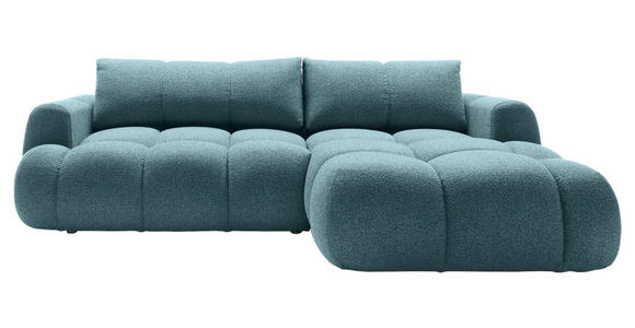 ECKSOFA Türkis Struktur  - Türkis/Schwarz, KONVENTIONELL, Kunststoff/Textil (272/172cm) - Carryhome