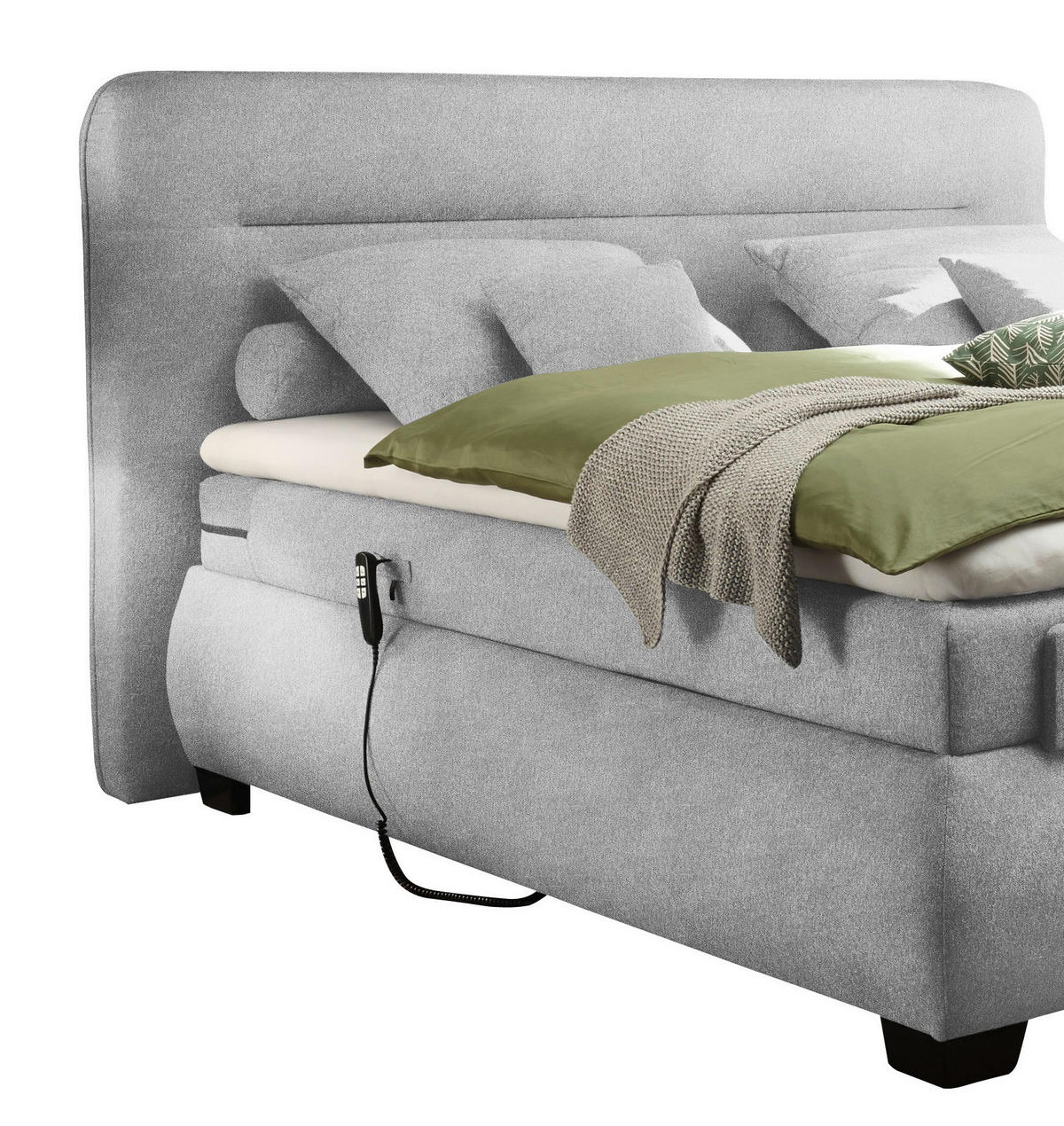 BOXSPRINGBETT 160/200 cm  in Silberfarben  - Silberfarben/Schwarz, KONVENTIONELL, Kunststoff/Textil (160/200cm) - MID.YOU