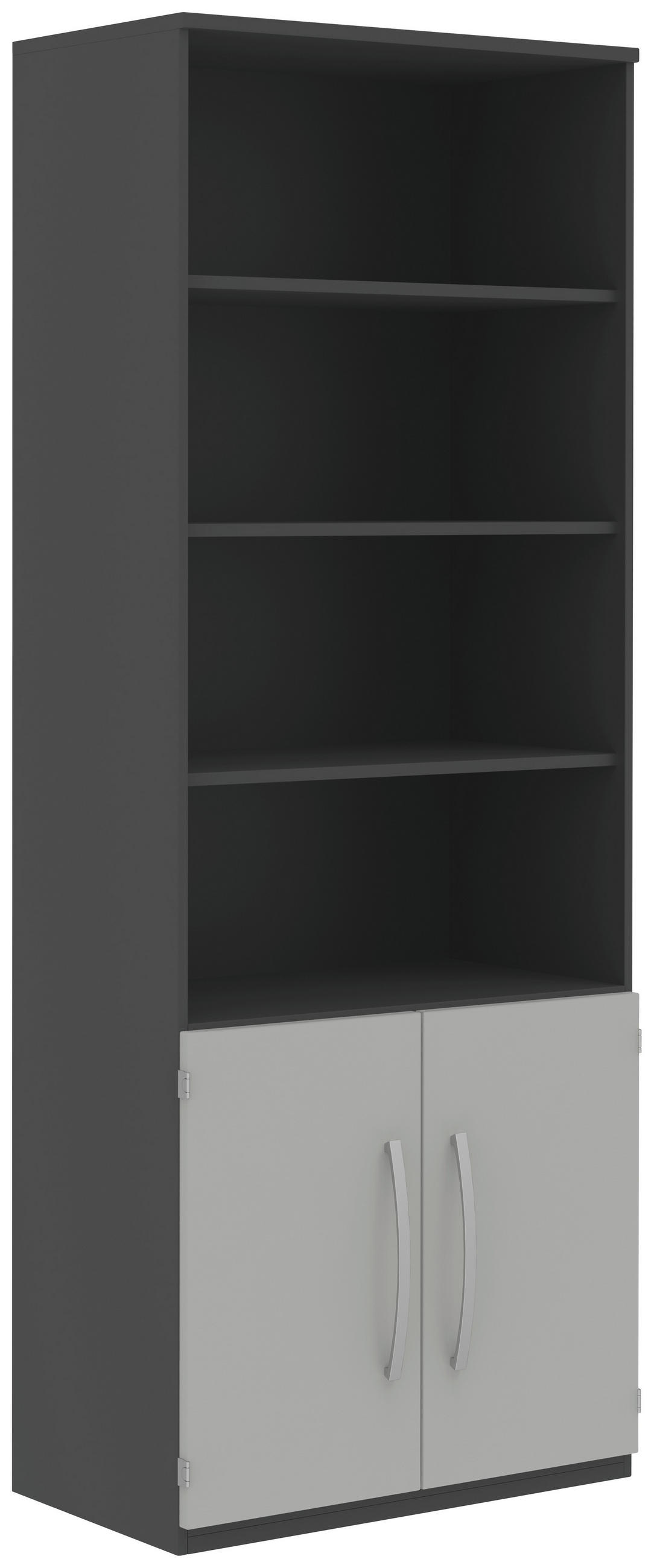 AKTENSCHRANK Anthrazit, Hellgrau  - Anthrazit/Hellgrau, Design, Holzwerkstoff (81,0/217,4/43,0cm) - Moderano