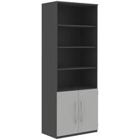AKTENSCHRANK 81,0/217,4/43,0 cm  - Anthrazit/Hellgrau, Design, Holzwerkstoff (81,0/217,4/43,0cm)
