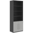 AKTENSCHRANK Anthrazit, Hellgrau  - Anthrazit/Hellgrau, Design, Holzwerkstoff (81,0/217,4/43,0cm) - Moderano