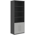 AKTENSCHRANK Anthrazit, Hellgrau  - Anthrazit/Hellgrau, Design, Holzwerkstoff (81,0/217,4/43,0cm) - Moderano