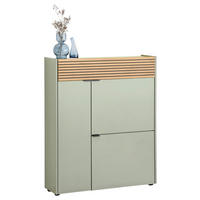 SCHUHSCHRANK  in 83/99/22 cm  - Eichefarben/Schwarz, Design, Holzwerkstoff/Kunststoff (83/99/22cm) - Voleo