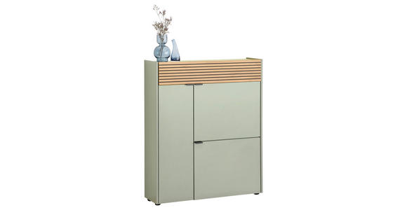 SCHUHSCHRANK 83/99/22 cm - Eichefarben/Schwarz, Design, Holzwerkstoff/Kunststoff (83/99/22cm) - Voleo