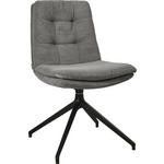 STUHL  in Cord Textil  - Schwarz/Grau, Design, Textil/Metall (49/90/68cm) - Johann Jakob