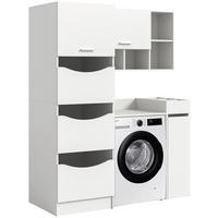 HAUSWIRTSCHAFTSRAUM 145/195/62 cm Weiss  - Weiss, Basics, Holzwerkstoff (145/195/62cm) - MID.YOU