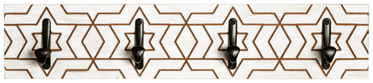 HAKENLEISTE  in Schwarz, Weiß  - Schwarz/Weiß, MODERN, Holzwerkstoff (60/13/6cm)