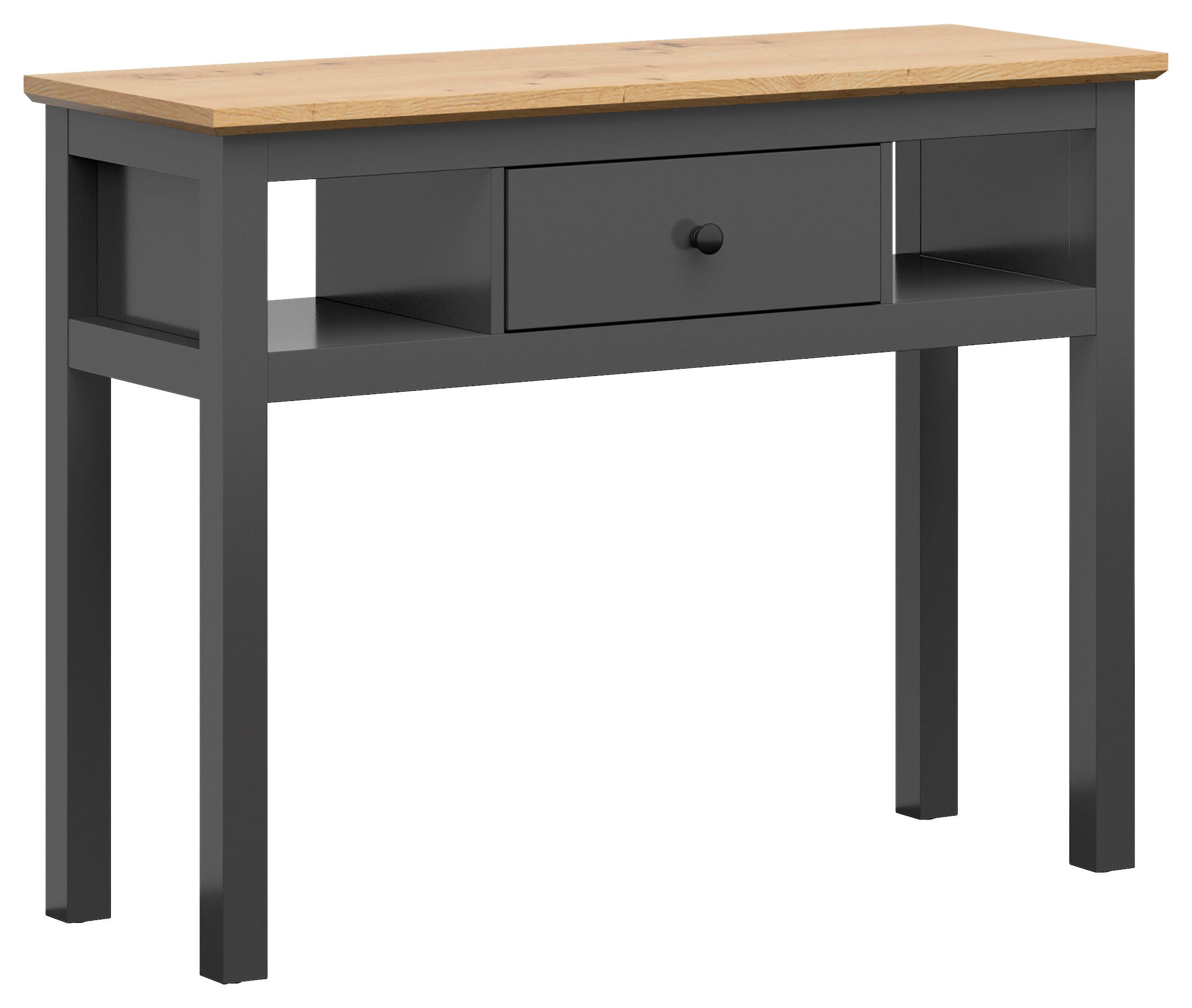 KONSOLENTISCH Graphitfarben, Eiche Artisan  - Graphitfarben/Eiche Artisan, Design, Holzwerkstoff (114/41/86cm)
