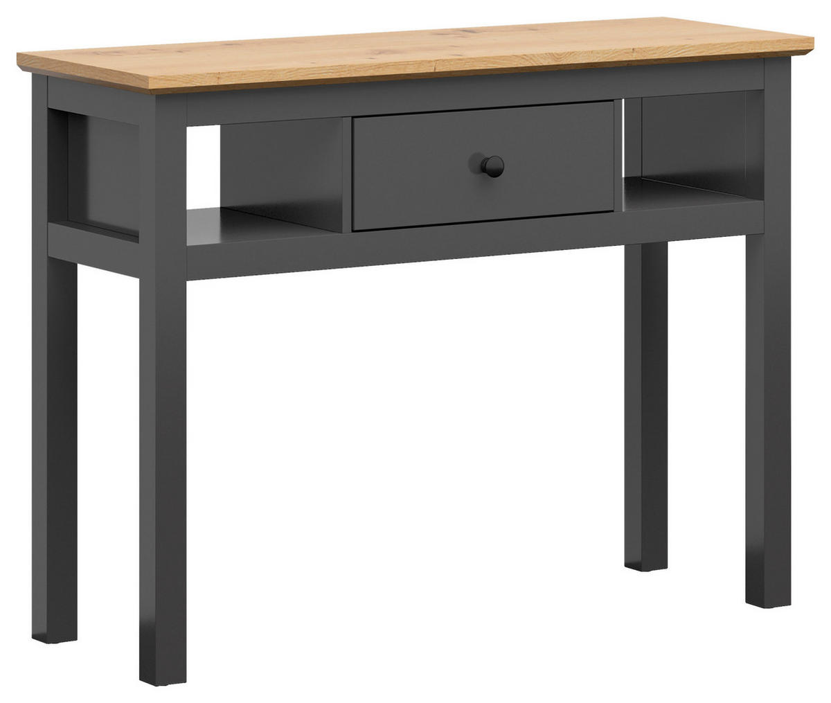 KONSOLENTISCH Graphitfarben, Eiche Artisan  - Graphitfarben/Eiche Artisan, Design, Holzwerkstoff (114/41/86cm)