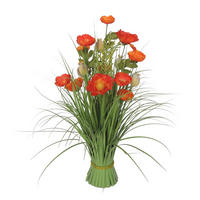 DEKOGRAS  - Dunkelorange/Grün, LIFESTYLE, Kunststoff/Metall (50cm)