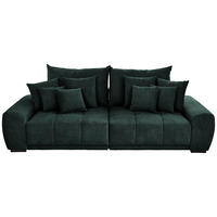 BIGSOFA Flachgewebe Dunkelgrün  - Dunkelgrün/Schwarz, KONVENTIONELL, Holz/Textil (280/67/120cm) - Carryhome