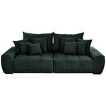 BIGSOFA Flachgewebe Dunkelgrün  - Dunkelgrün/Schwarz, KONVENTIONELL, Holz/Textil (280/67/120cm) - Carryhome