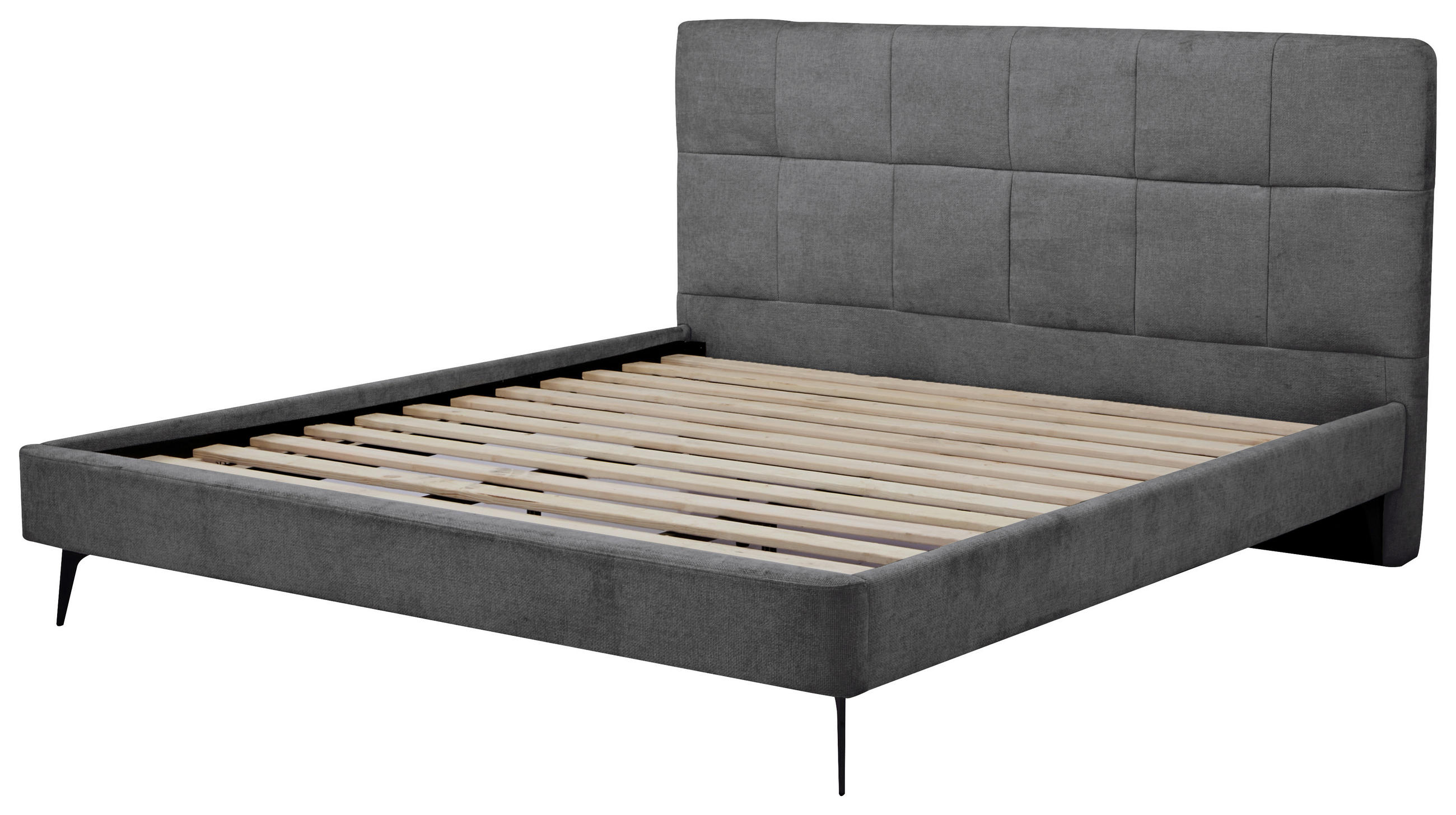 POLSTERBETT 180/200 cm  in Dunkelgrau  - Dunkelgrau/Schwarz, Design, Holz/Textil (180/200cm) - Boxxx
