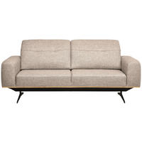 3-SITZER-SOFA Struktur Sandfarben  - Sandfarben/Schwarz, Design, Textil/Metall (205/76-97/102cm) - Novel