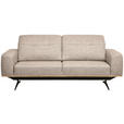 3-SITZER-SOFA in Struktur Sandfarben  - Sandfarben/Schwarz, Design, Textil/Metall (205/76-97/102cm) - Novel