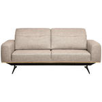 3-SITZER-SOFA Struktur Sandfarben  - Sandfarben/Schwarz, Design, Textil/Metall (205/76-97/102cm) - Novel