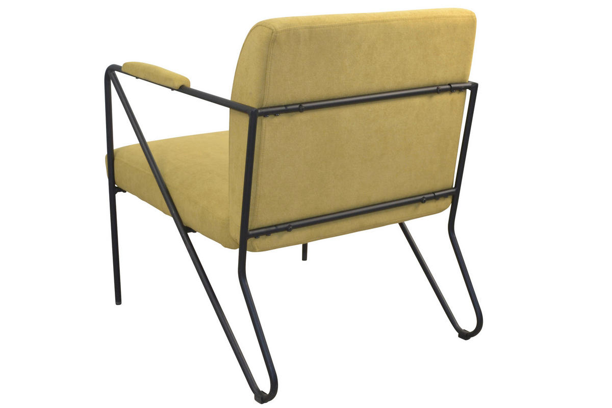 SESSEL Webstoff, Flachgewebe Gelb, Senfgelb    - Gelb/Senfgelb, Design, Textil/Metall (76/64/77cm) - MID.YOU
