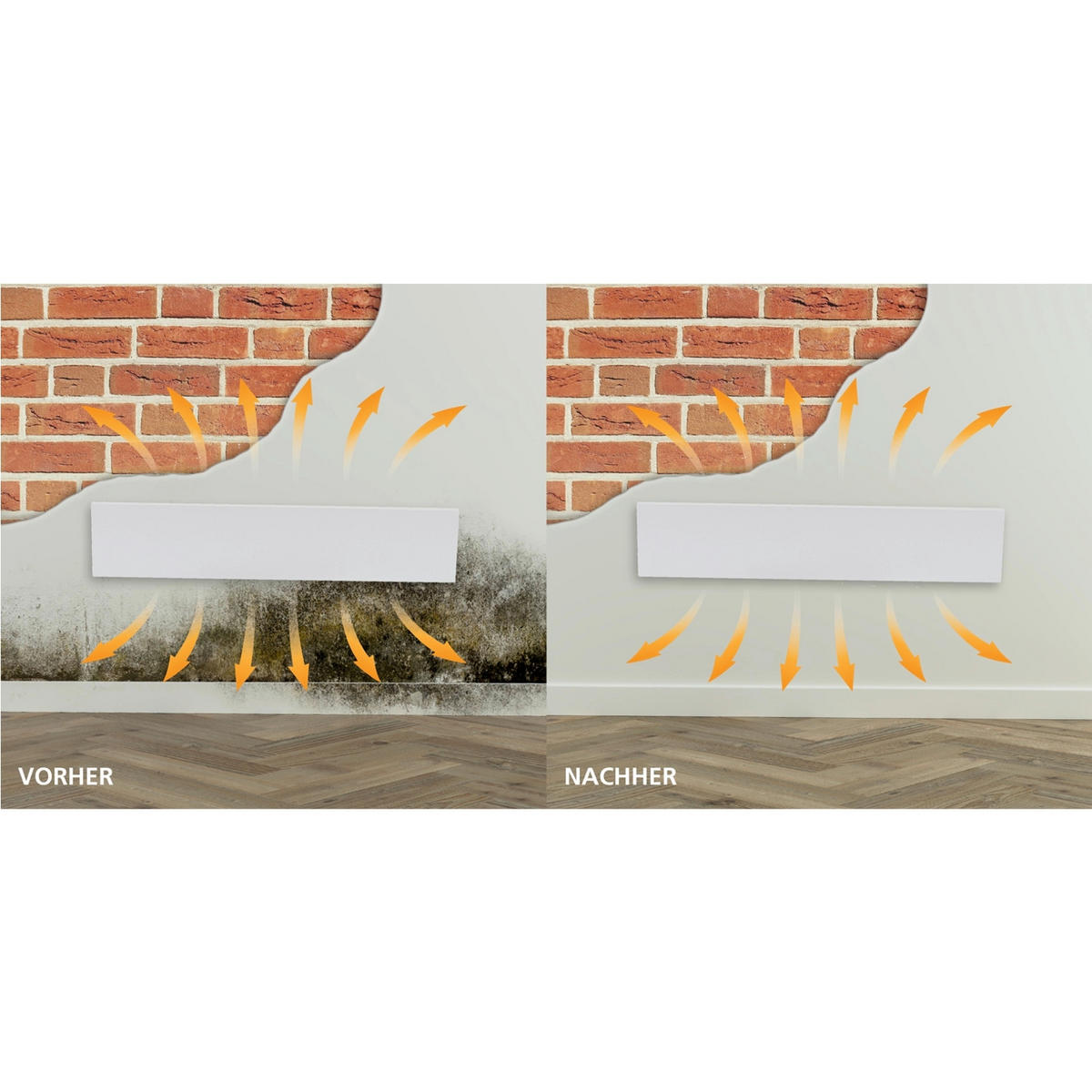 INFRAROT-HEIZPANEEL 60 W  - Weiß, Design, Metall (60,2/12,7/4,4cm)