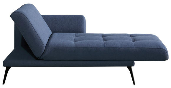 RÉCAMIERE Dunkelblau - Schwarz/Dunkelblau, KONVENTIONELL, Textil/Metall (200/85/106cm) - Novel