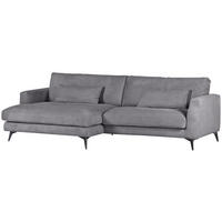 ECKSOFA in Cord Dunkelgrau  - Dunkelgrau/Schwarz, Lifestyle, Textil/Metall (140/270cm) - Livetastic