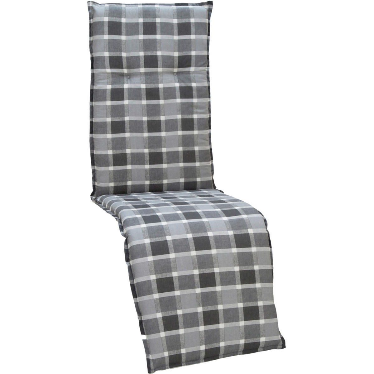 RELAXSESSELAUFLAGE Anthrazit, Grau Karo  - Anthrazit/Grau, Design, Textil (171/50/6cm) - Gardenson