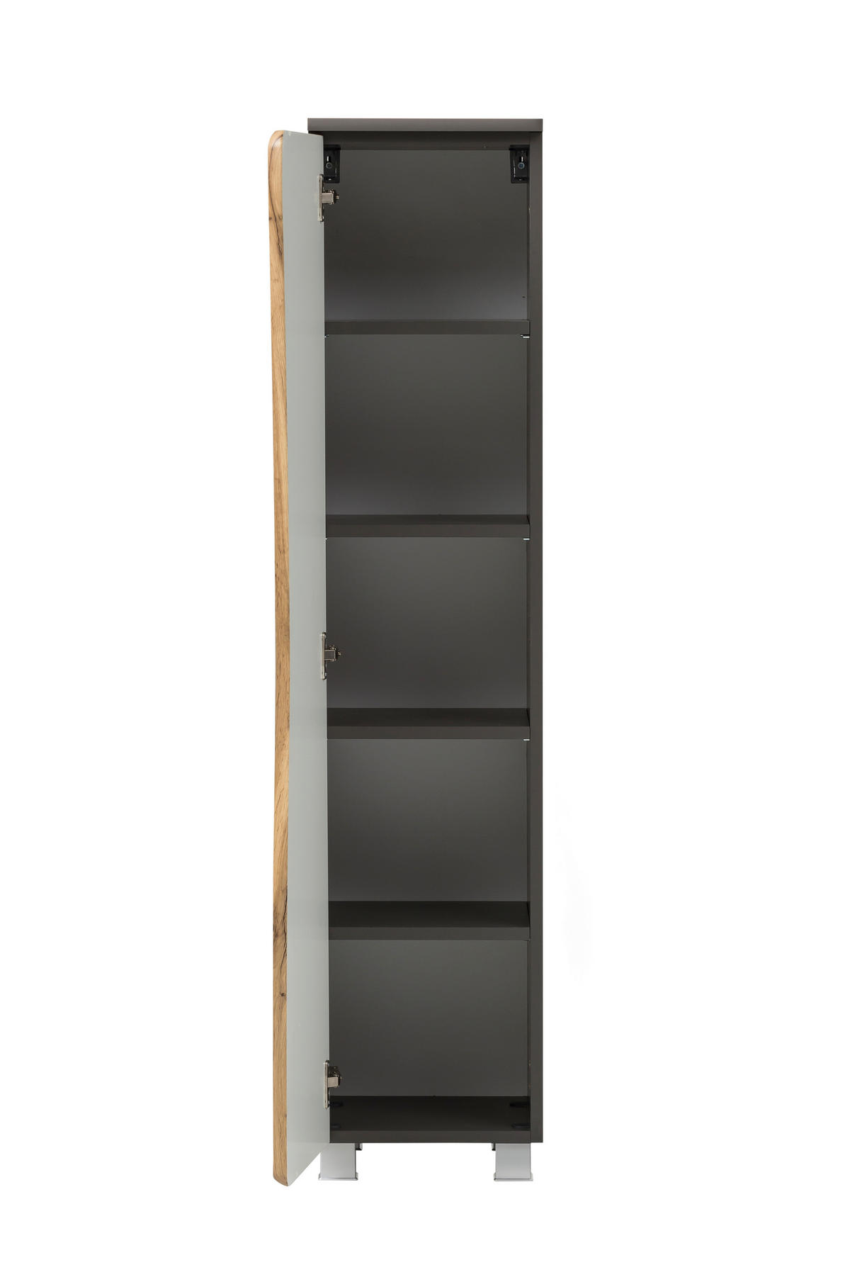 MIDISCHRANK 30/130/35 cm  - Eiche Wotan/Silberfarben, Natur, Holzwerkstoff/Kunststoff (30/130/35cm) - Xora