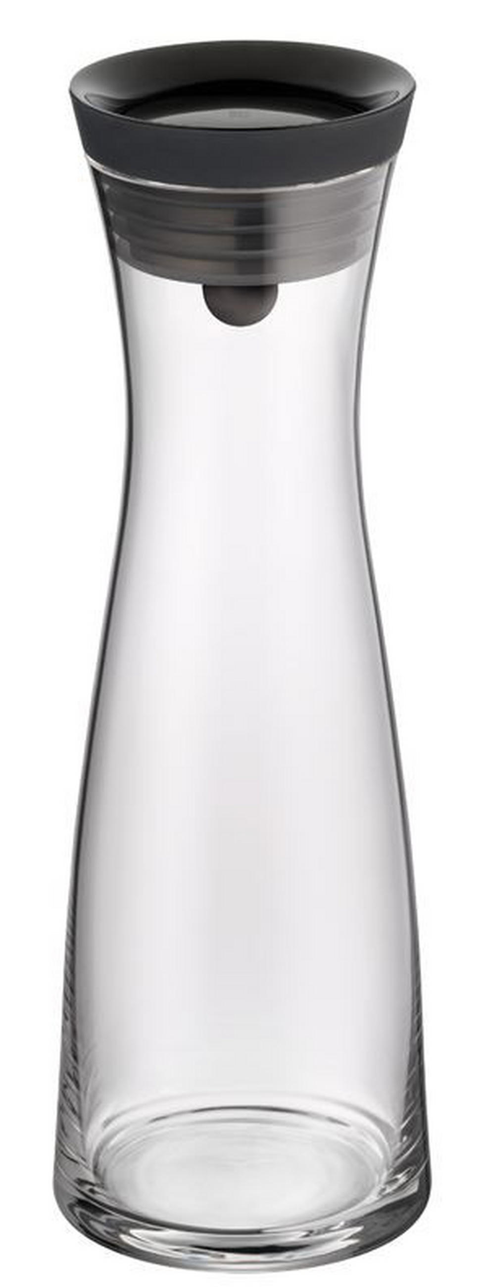WASSERKARAFFE 1 L    - Edelstahlfarben/Schwarz, Basics, Glas/Kunststoff (1l) - WMF