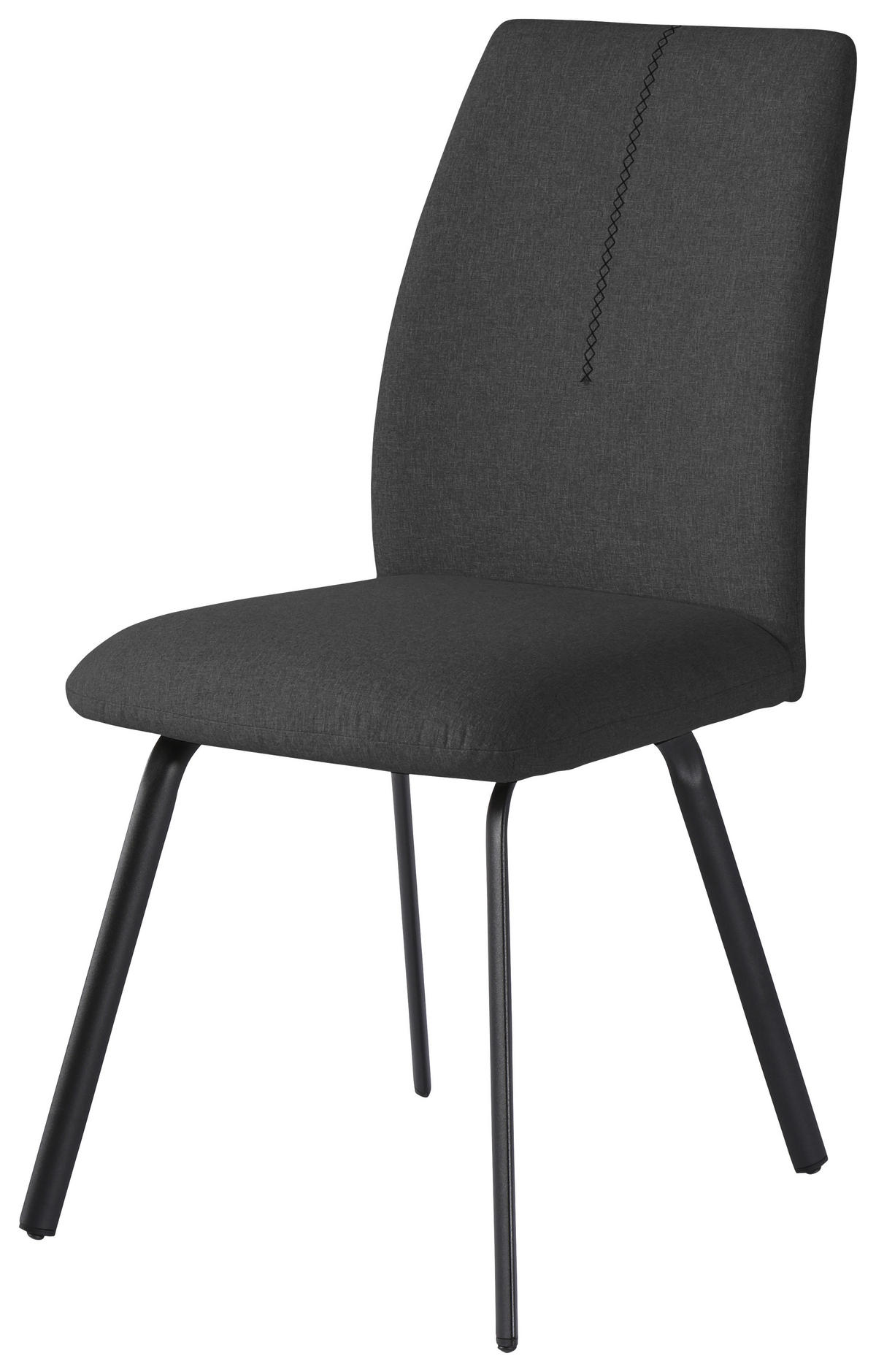 STOL, kovina, tekstil črna, temno siva  - temno siva/črna, Design, kovina/tekstil (45/90/59cm) - Hom`in