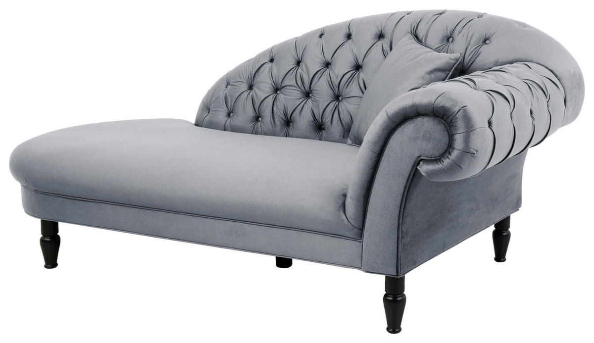 RÉCAMIERE Grau Velours  - Schwarz/Grau, Design, Holz/Textil (103/91/216cm) - MID.YOU