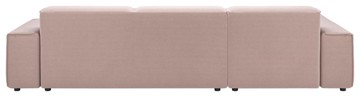 ECKSOFA in Cord Rosa  - Schwarz/Rosa, Design, Kunststoff/Textil (189/300cm) - Pure Home Lifestyle