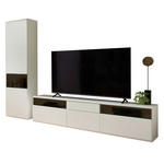 WOHNWAND  in Weiß  285/215/45 cm  - Schwarz/Weiß, KONVENTIONELL, Glas/Holzwerkstoff (285/215/45cm) - Venda