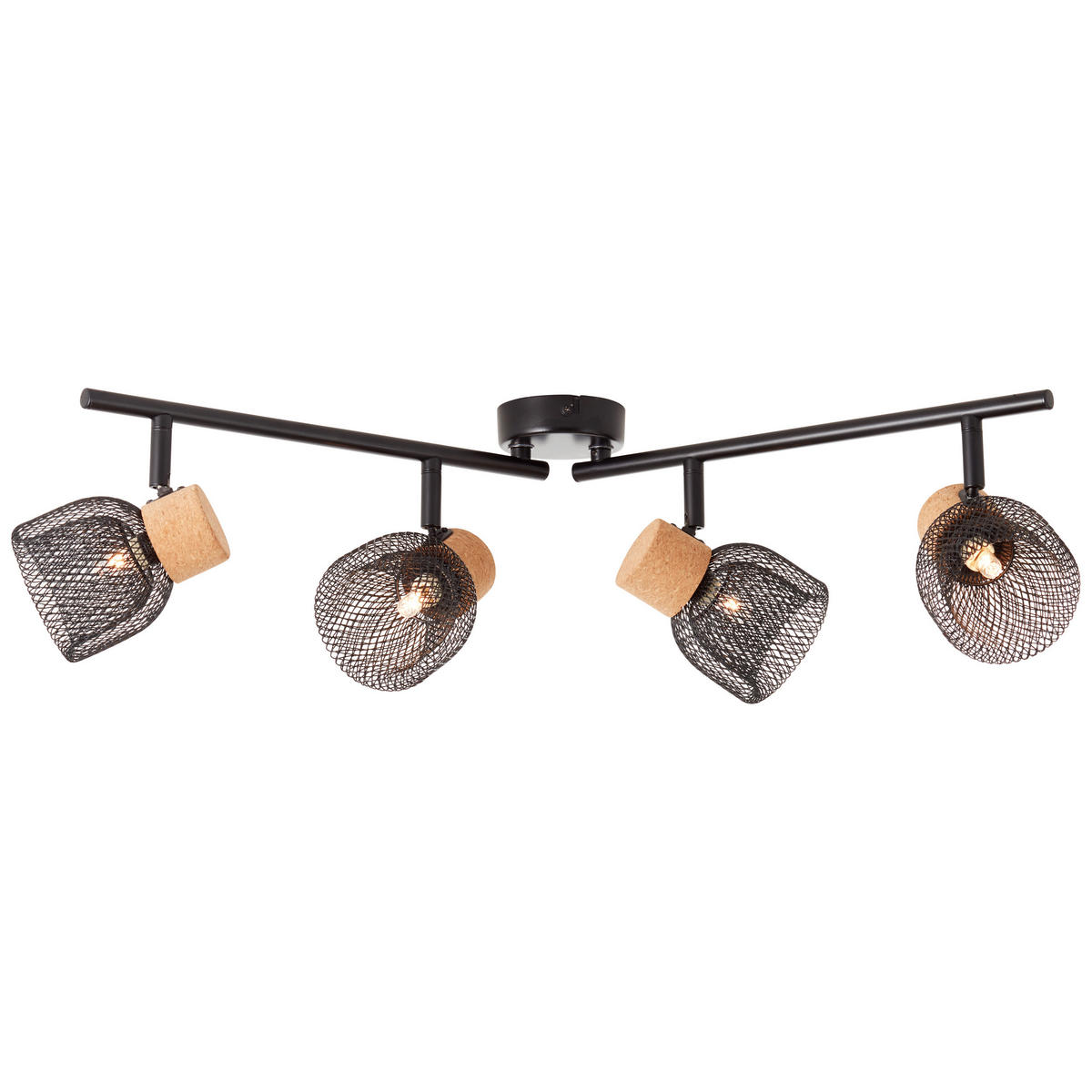 DECKENLEUCHTE Flaka   - Schwarz, Natur, Holz/Metall (16,5/76,5/9cm) - Brilliant