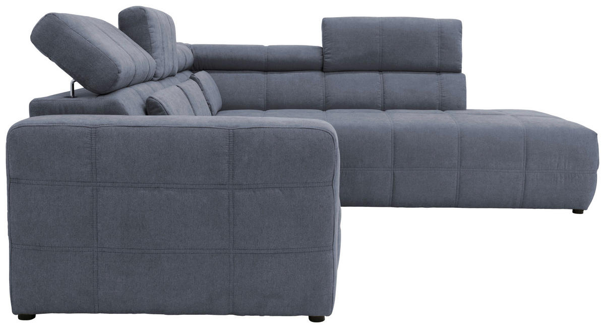 ECKSOFA Dunkelgrau Mikrofaser  - Dunkelgrau/Schwarz, Design, Kunststoff/Textil (275/228cm) - MID.YOU