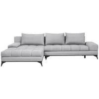 ECKSOFA Greige Webstoff  - Greige/Schwarz, Design, Textil/Metall (212/315cm) - Carryhome