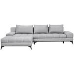 ECKSOFA Greige Webstoff  - Greige/Schwarz, Design, Textil/Metall (212/315cm) - Carryhome
