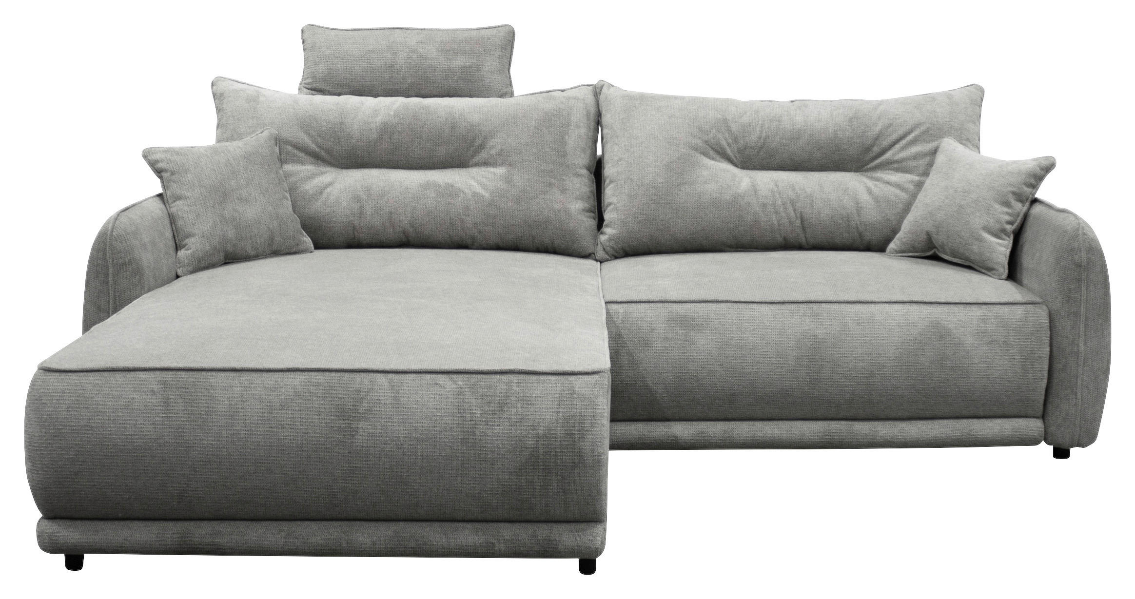 ECKSOFA in Struktur Grau  195/264 cm  - Beige/Schwarz, Design, Kunststoff/Textil (195/264cm) - MID.YOU