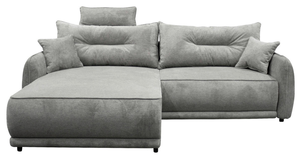 ECKSOFA in Struktur Grau  195/264 cm  - Beige/Schwarz, Design, Kunststoff/Textil (195/264cm) - MID.YOU